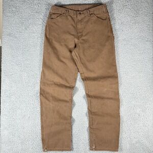 Dickies Carpenter Work Pants Size 35x36 Khaki Utility Jeans Relaxed Fit